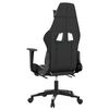 vidaXL Silla gaming con reposapi&eacute;s cuero sint&eacute;tico negro blanco