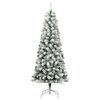vidaXL &Aacute;rbol de Navidad artificial con bisagras y nieve flocada 240 cm