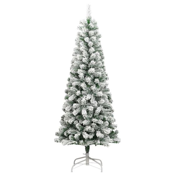 vidaXL &Aacute;rbol de Navidad artificial con bisagras y nieve flocada 240 cm