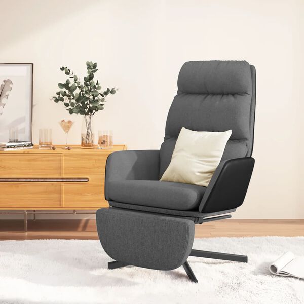 vidaXL Sill&oacute;n de relax con reposapi&eacute;s tela gris claro