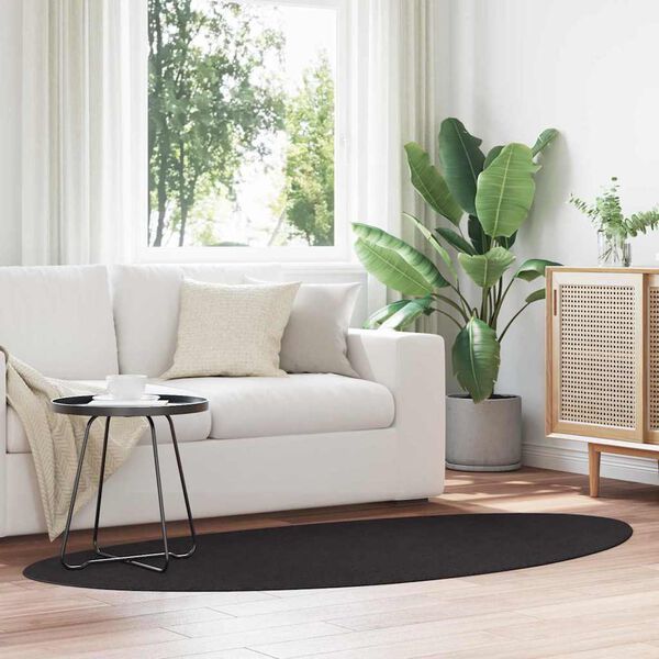 vidaXL Alfombra HUARTE Negro 100 x 200 cm Poliéster