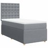 vidaXL Cama box spring con colch&oacute;n tela gris claro 90x200 cm