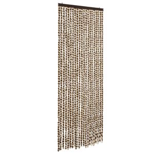 vidaXL Cortina antimoscas chenilla beige y marr&oacute;n 90x200 cm