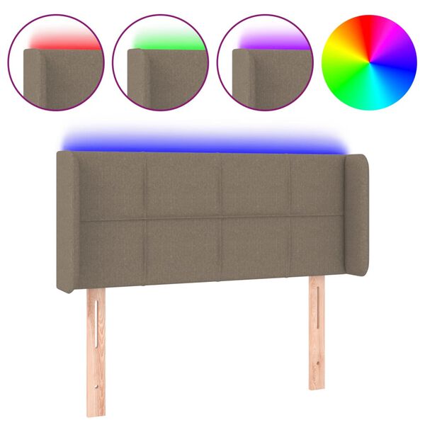 vidaXL Cabecero con LED de tela gris taupe 93x16x78/88 cm
