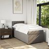 vidaXL Cama box spring con colch&oacute;n tela gris taupe 90x190 cm
