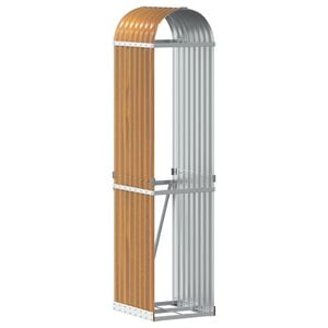 vidaXL Le&ntilde;ero de acero galvanizado acabado de madera 40x45x170 cm