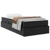 vidaXL Cama con almacenamiento y colch&oacute;n 2 uds. Negro Cuero