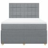vidaXL Cama box spring con colch&oacute;n tela gris claro 160x200 cm