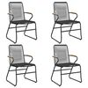 vidaXL Sillas de jard&iacute;n 4 unidades rat&aacute;n PVC negro 58x59x85,5 cm