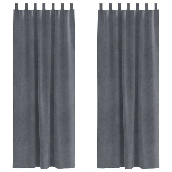vidaXL Cortinas opacas 2 pcs Gris Claro 140 x 245 cm Terciopelo