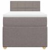 vidaXL Cama box spring con colch&oacute;n tela gris taupe 100x200 cm