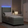 vidaXL Cama con Box Spring LED y Colchón Argyle Gris claro 80 x 200 cm