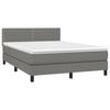 vidaXL Cama box spring con colch&oacute;n tela gris oscuro 140x190 cm