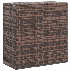 vidaXL Ba&uacute;l de cojines para jard&iacute;n de rat&aacute;n PE negro 100x49x103,5 cm