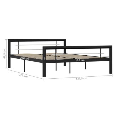 vidaXL Estructura de cama de metal negro y blanco 120x200 cm