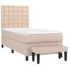 vidaXL Cama box spring con colch&oacute;n cuero sint&eacute;tico capuchino 80x200 cm
