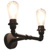 vidaXL L&aacute;mpara de pared doble negro 2 bombillas E27