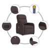 vidaXL Silla de masaje reclinable de pie de tela marr&oacute;n oscuro