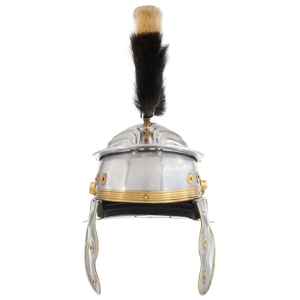 vidaXL Réplica de casco de soldado romano rol en vivo acero plateado