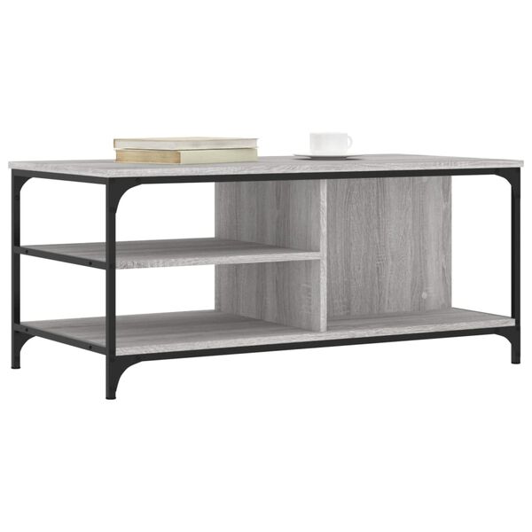 vidaXL Mesa de centro madera contrachapada gris Sonoma 100x50x45 cm