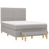 vidaXL Cama box spring con colch&oacute;n tela gris claro 140x190 cm