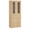 vidaXL Aparador alto madera contrachapada color roble 69,5x34x180 cm