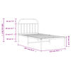 vidaXL Estructura cama sin colchón con cabecero metal blanco 107x203cm