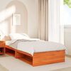 vidaXL Sof&aacute; cama sin colch&oacute;n madera maciza pino marr&oacute;n cera 90x190 cm