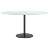 vidaXL Tablero de mesa diseño mármol vidrio templado blanco Ø80x1 cm