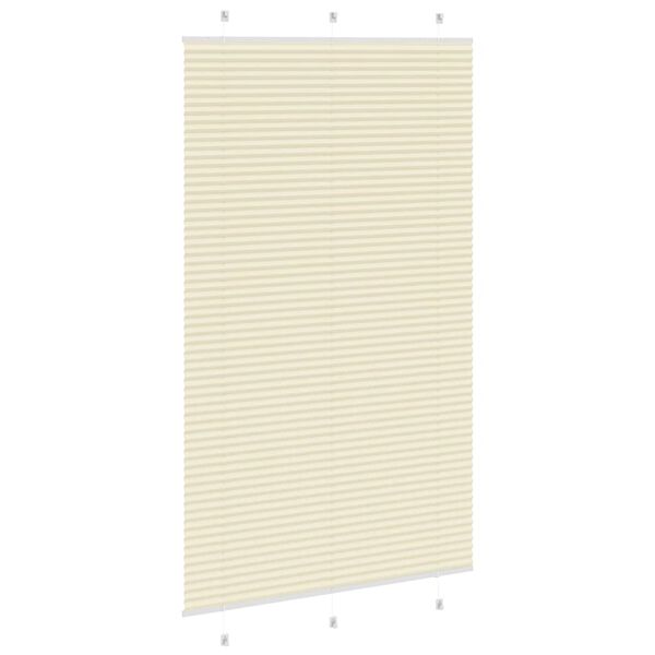 vidaXL Estor Plisado crema 115x200 cm Tela Ancho 114,4 cm Poli&eacute;ster