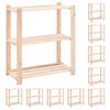 vidaXL Estanter&iacute;a 3 niveles 10 unidades madera pino maciza 150 kg