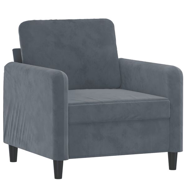 vidaXL Sillón de terciopelo gris oscuro 60 cm