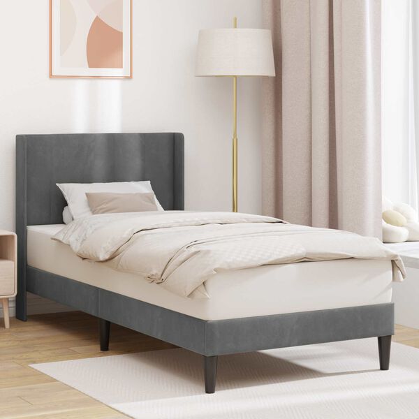 vidaXL Estructura de cama Gris oscuro 80 x 200 cm Terciopelo