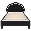vidaXL Cama para ni&ntilde;os con cabecero Negro 90 x 200 cm Terciopelo