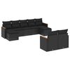 vidaXL Set de sof&aacute;s de jard&iacute;n 8 piezas y cojines rat&aacute;n sint&eacute;tico negro