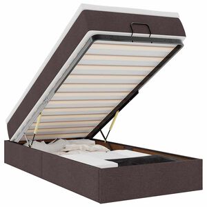vidaXL Estructura de cama otomana colch&oacute;n tela marr&oacute;n oscuro 100x200cm