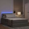 vidaXL Cama con almacenamiento y LED con LED Taup&eacute; 120 x 200 cm tela