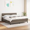 vidaXL Cama box spring con colch&oacute;n tela gris taupe 180x200 cm