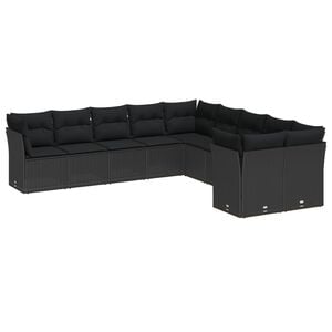 vidaXL Conjunto de sof&aacute; de jard&iacute;n 13 pcs Negro rat&aacute;n sint&eacute;tico