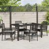 vidaXL Conjunto de Comedor de Jard&iacute;n 5 pcs Negro rat&aacute;n sint&eacute;tico
