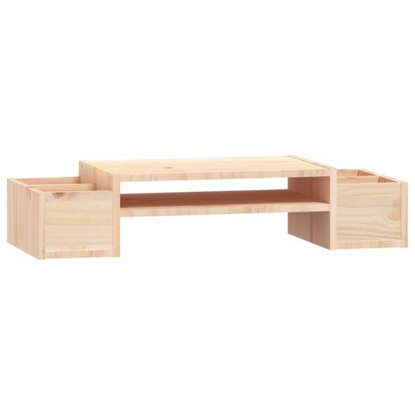 vidaXL Soporte para monitor madera maciza de pino 70x27,5x15 cm