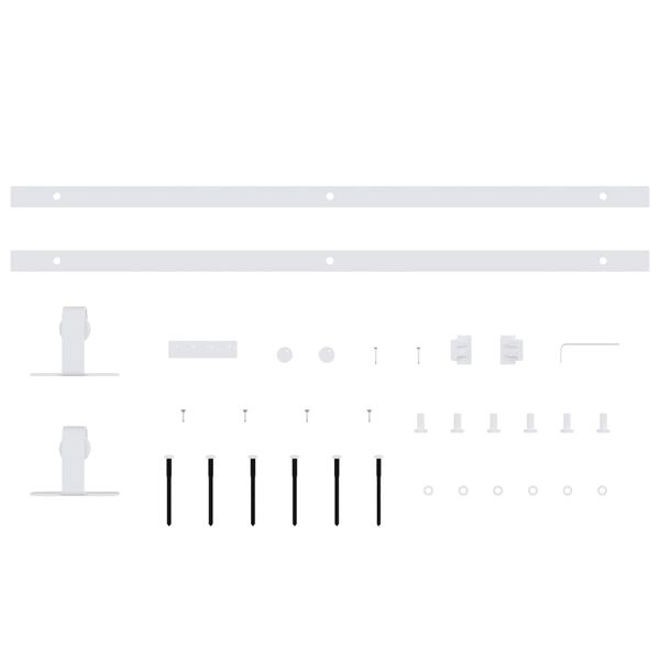 vidaXL Kit mini puerta corredera armario acero carbono blanco 122 cm