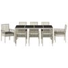 vidaXL Conjunto de Comedor de Jard&iacute;n 9 pcs Gris Claro rat&aacute;n sint&eacute;tico