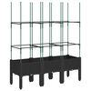vidaXL Jardinera con enrejado PP negro 120x40x142,5 cm