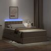 vidaXL Cama con almacenamiento y LED con LED Capuchino 120 x 190 cm