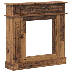 vidaXL Marco de chimenea Madera envejecida 102 x 26 x 100 cm