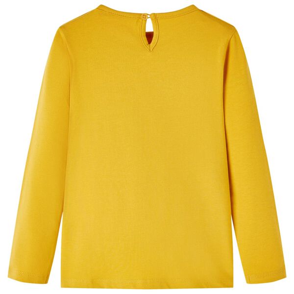 Camiseta infantil de manga larga ocre oscuro 116