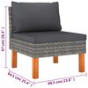 vidaXL Set de muebles de jard&iacute;n 6 pzas y cojines rat&aacute;n sint&eacute;tico gris