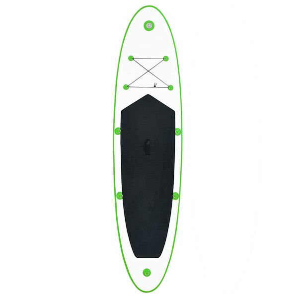 vidaXL Juego de tabla de paddle surf hinchable verde y blanco