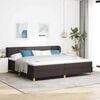 vidaXL Cama tipo Box Spring Marr&oacute;n Oscuro 200 x 200 cm tela